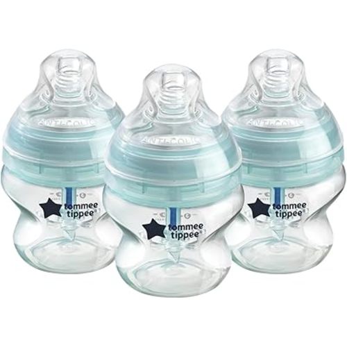 Tommee Tippee Anti-Colic Baby Bottles, Slow Flow Breast-Like Nipple and Unique Anti-Colic Venting System (5oz, 3 Count)