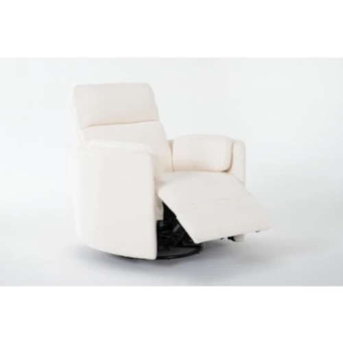 Rayna Oyster Nursery 40" Power Swivel Glider Recliner | USB | Living Spaces