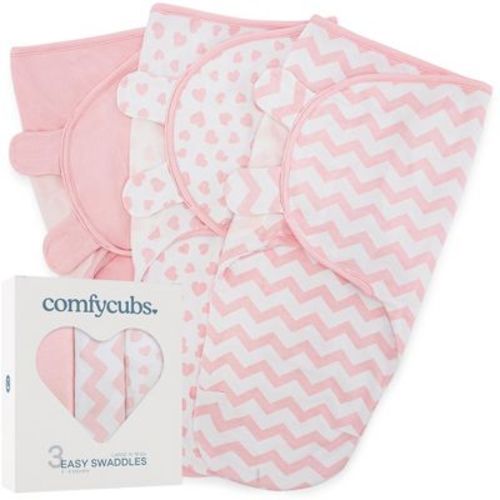 Swaddle Blankets For Baby Girl & Boy 3 Pack Sleep Sack Velcro By Comfy Cubs (large 3-6 Months, Dark Blue)