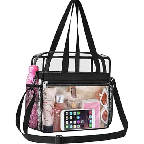 Oraben Clear Tote Bag Clear Bag Stadium Approved 12x6x12 Stadium Bag for Work, Sports Games,Gym