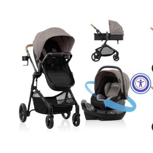 Pivot NXT Travel System w/ Revolve180 LiteMax NXT Infant Car Seat in Driftwood Brown