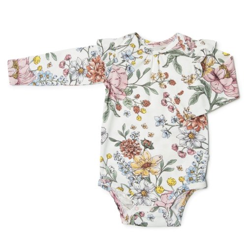 Girl's LS Bodysuit in TENCEL™ - Secret Garden – LOULOU LOLLIPOP US (3-6 mos)