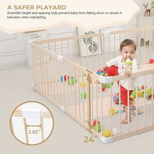 HARPPA Baby Gate Playpen Baby Fence for Babies and Toddlers Baby Play Yards for Play Area (62 * 47 * 24 inch)