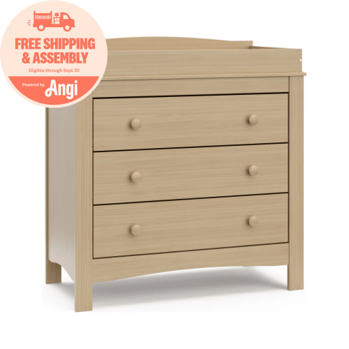 Graco Noah 3 Drawer Infant Diaper Changing Table Dresser, Driftwood