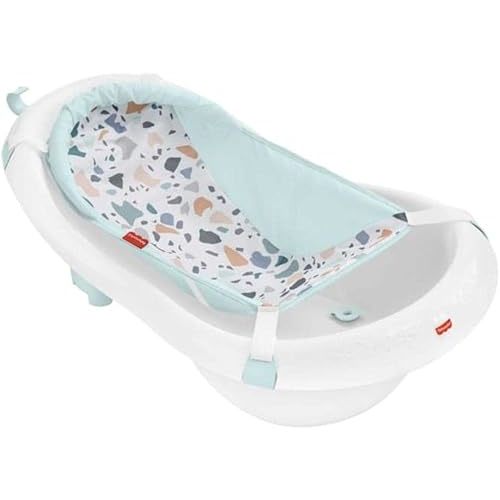 Fisher-Price Baby to Toddler Bath 4-In-1 Sling ‘N Seat Tub with Removable Infant Support and 2 Toys, Pacific Pebble