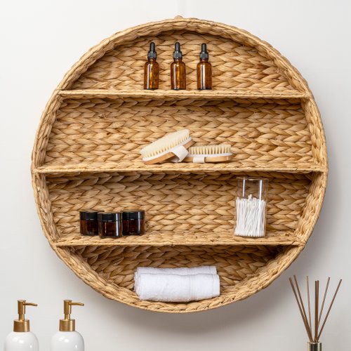 happimess 6-in D x 24.5-in L Natural Steel Circle Floating shelf