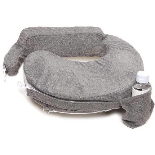 My Brest Friend Nursing Pillow - Deluxe - Enhanced Comfort w/ Slipcover - Ergonomic Breastfeeding Pillow For Ultimate Support For Mom & Baby - Adjustable Pillow W/ Handy Side Pocket, Evening Grey