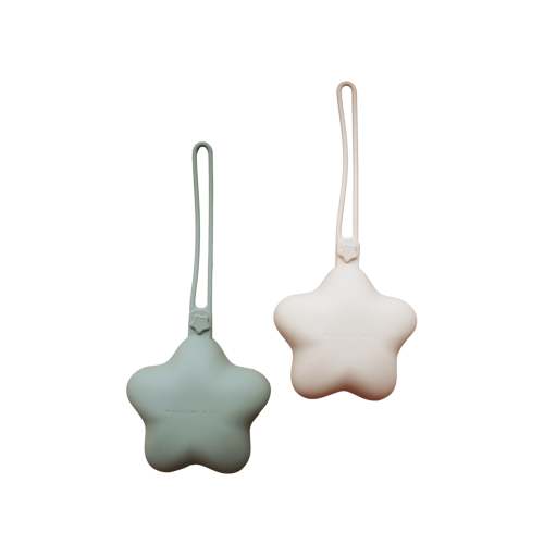 Sage/Shifting Sand Silicone Pacifier Case (2 Pack)