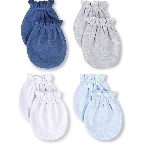 Baby Mittens Newborn - 100% Organic Cotton, Soft No Scratch Gloves - Hypoallergenic Infant Hand Mittens with Elastic Wrist - Cute Mitts for Boy or Girl 0-6 months