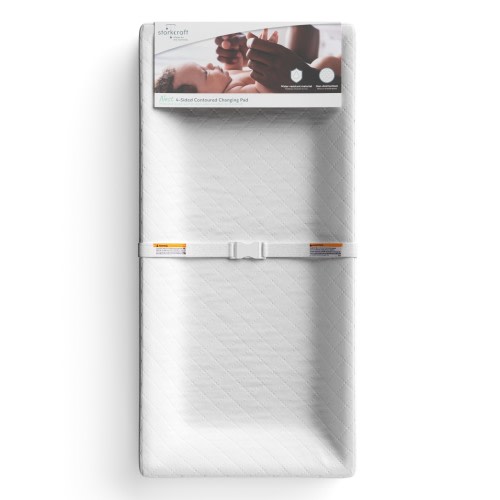 Storkcraft PEVA Contoured Water-Resistant Diaper Changing Pad, White