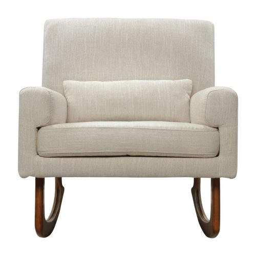 Sleepytime Rocker, Oatmeal with Walnut Legs - Nursery Chairs & Ottomans - Maisonette