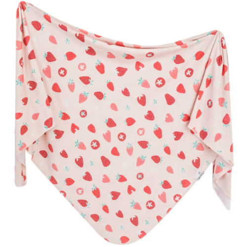 Knit Swaddle Blanket - Strawberry – Copper Pearl