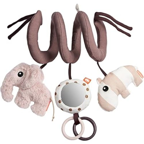 Deer Friends Activity Spiral Powder - Entertaining Toy with Rattles, Teething Rings, and Mirror for Developing Senses in Cots, Car Seats, and Prams