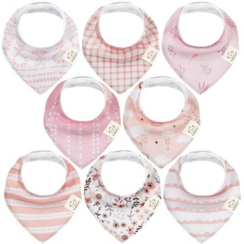 8pk Organic Baby Bandana Bibs, Baby Drool Bibs for Baby Boy, Girl, Baby Bibs for Infant, Newborn, Color: Sweet charm
