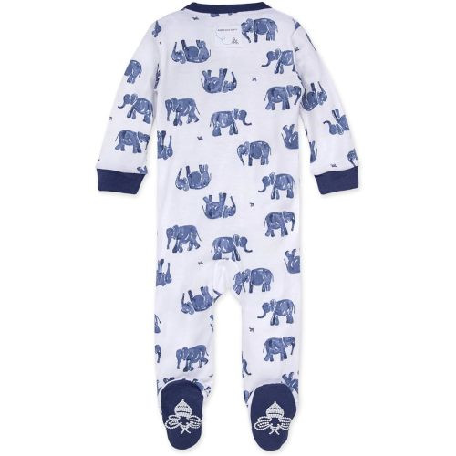 Burt's Bees Baby baby-boys Sleep and Play Pjs, 100% Organic Cotton One-piece Zip Front Romper Jumpsuit Pajamas - 6 Months