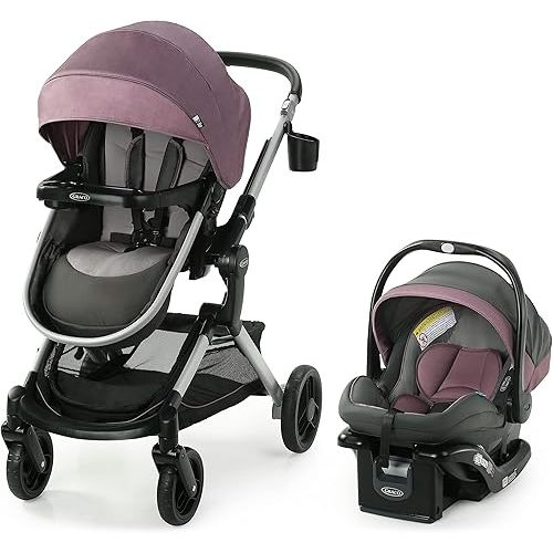 Graco Modes Nest Travel System, Includes Baby Stroller with Height Adjustable Reversible Seat, Pram Mode, Lightweight Aluminum Frame and SnugRide 35 Lite Elite Infant Car Seat, Norah