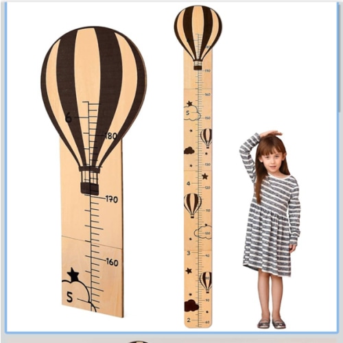 Growth Chart for Wall Kids Wood Height Measurement for Wall Height Chart for Kids Wall Decor Measuring Chart Kids Height Wall Chart, Hot Air Balloon