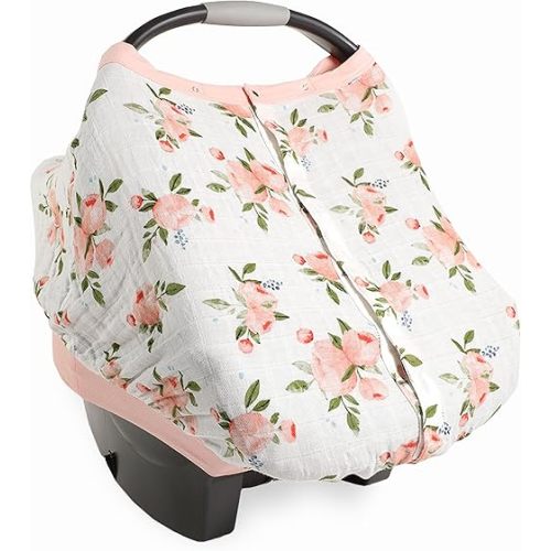 Little Unicorn Breathable Car Seat Canopy | Magnetic Closure & Universal Fit | Cover Baby from Elements (Watercolor Roses)