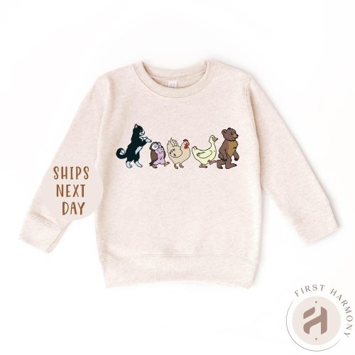 Little Bear Toddler Sweatshirt, Cute Animal Friends Sweatshirt, Animated TV Show Sweatshirt, TV Series Sweatshirt, Animal Friends Sweatshirt