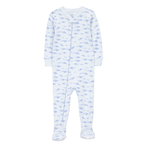 Baby Boy 1-Piece Shark Print 100% Snug Fit Cotton Footie Pajamas - Blue - Carter's | Carter's