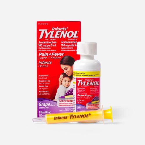 Tylenol Pain Reliever and Fever Reducer, Infant, Simple Measure, Grape, 2 fl oz.