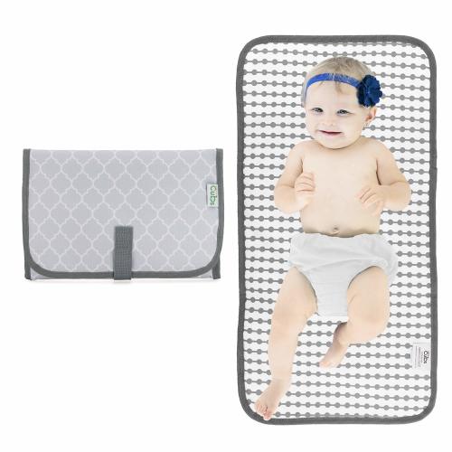 Baby Portable Changing Pad, Diaper Bag, Travel Mat Station, Grey Compact