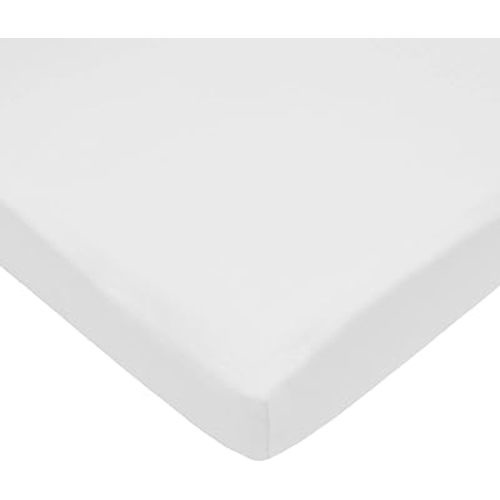 American Baby Company 100% Natural Cotton Fitted Mini Crib Sheet 38" x 24" - Soft & Breathable Small Nesting Portable Crib Sheet, Fits Pack N Play Mattresses, Snow White, for Boys & Girls