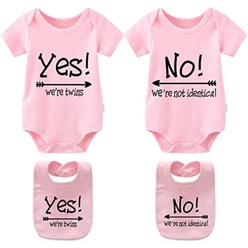 YSCULBUTOL Baby Twins Bodysuit - Identical Twins Set, Boys & Girls Clothes