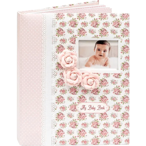 Baby Book Keepsake - Baby Memory Book and Album for Girl, Journal from Pregnancy to First 5 Years, Scrapbook to Record Memories, Milestones and Photos, Baby Book - Pink