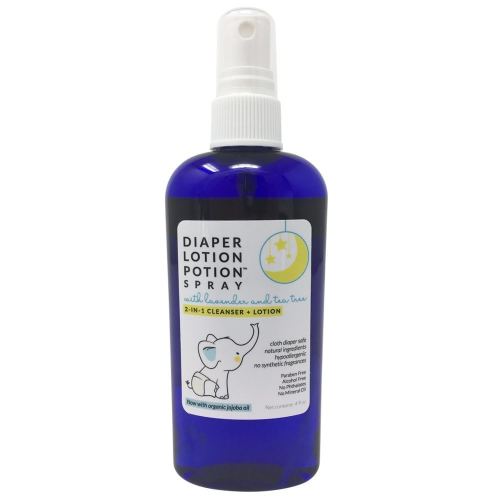 MoonDance Soaps Diaper Lotion Potion Cleansing Spray, 4 Oz Tea Tree & Lavender, Natural No-Rinse Cleanser and Moisturizer for Baby's Bottom