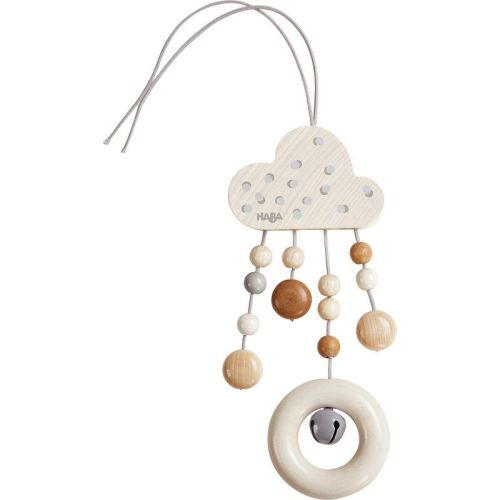HABA Dangling Cloud Figure Dots - Attaches to Play Gym, Car Seat and Stroller