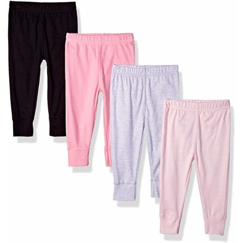 Gerber Baby Girls' 4-Pack Pants - Pink/Black/Gray