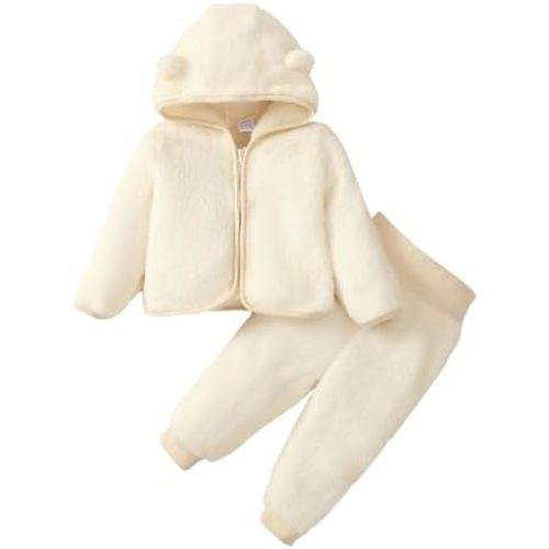 SOBOWO Baby Girl Fleece Outfit (3-6M)
