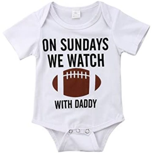 Honganda Funny Newborn Infant Baby Boy Girl On Sundays We Watch Football with Daddy Bodysuit Romper
