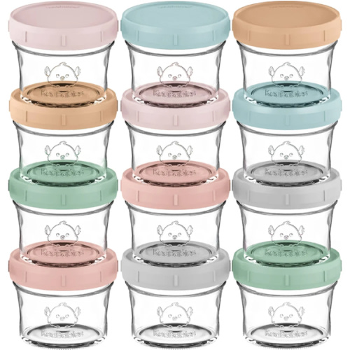 KeaBabies - 12pk Glass Baby Food Storage Containers | Giggles N Gear