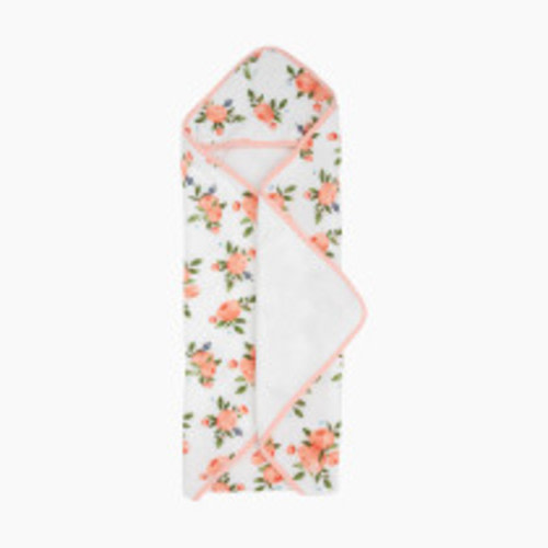 Little Unicorn Cotton Muslin & Terry Infant Hooded Towel - Watercolor Roses
