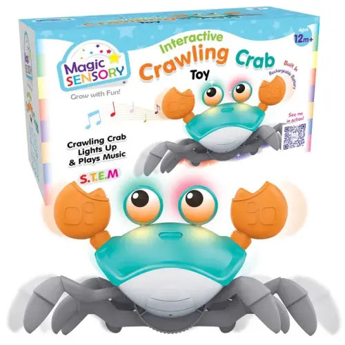 Magic Sensory Interactive Crab Crawler Blue | Baby Bunting AU