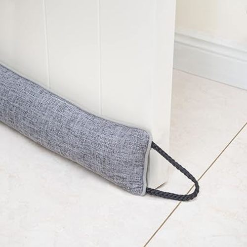 Marwood Under Door Draft Stopper 36 inch Wind Stopper for Door & Window, Weighted French Air Draft Stopper Front Door Snake Noise Blocker for Bottom of Door with Hanging Loops - Grey