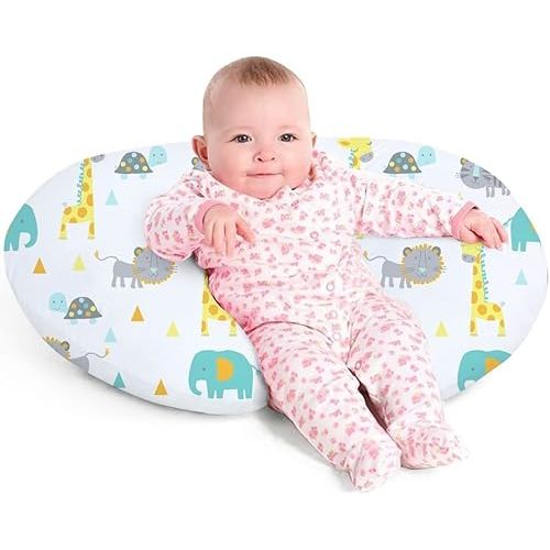 Little Grape Land Nursing Pillow for Infants, Breastfeeding Pillows, Baby Support Pillow for Nursing, Bottle Feeding, Tummy Time with Machine Washable Cover & Breathable Filling (Woodland Animals)