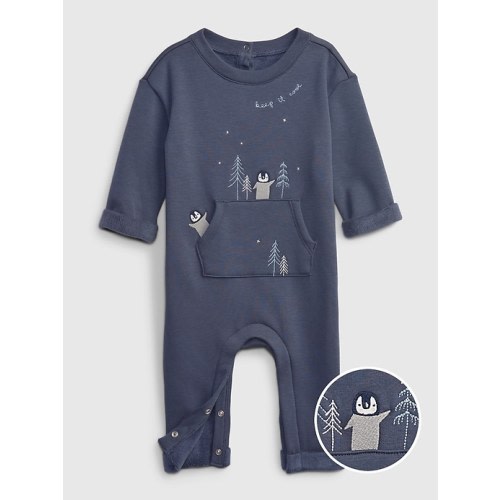 Baby Cozy Sherpa Lined One-Piece in blue ridge