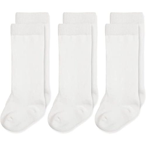 EPEIUS Baby Knee High Socks Seamless Baby Socks Solid Cotton Stockings for Boys/Girls 0-3/3-6/6-12/12-24 Months 3 Pack