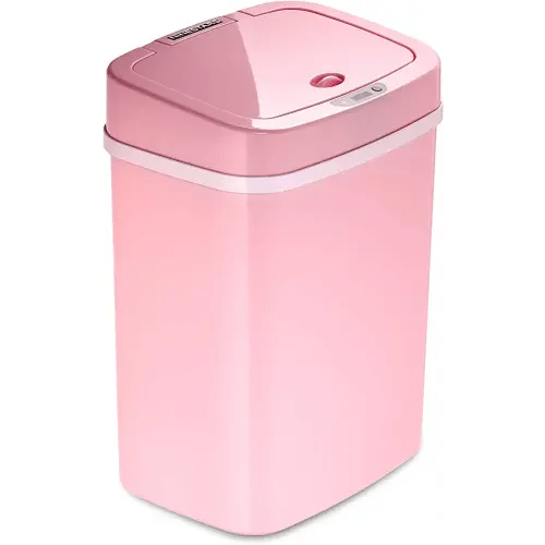Automatic Touchless Infrared Motion Sensor Trash Can, ABS Plastic (Rectangular, Pink) Trashcan, 3 Gal 1 Count (Pack of 1)