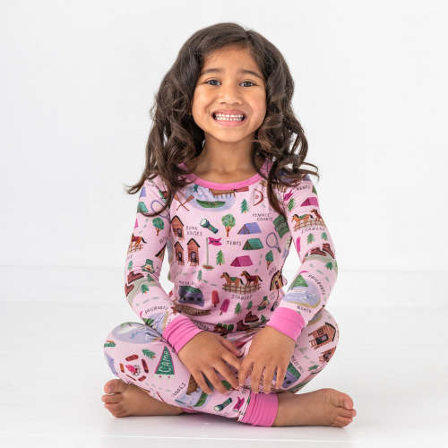 Pink Camp Sleepies Two-Piece Pajama Set – Little Sleepies