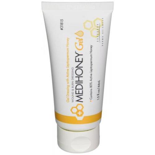 MEDIHONEY Wound and Burn Dressing Gel, Leptospermum Honey (80%/)/Natural Gelling Agents (20%), 1.5 Oz., Tube, Single Use, Sterile, Latex-free, 1 Count, #31815