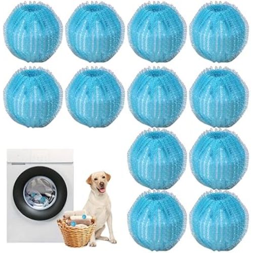 12 PCS Pet Hair Remover for Laundry, Reusable Dog Hair Remover for Laundry