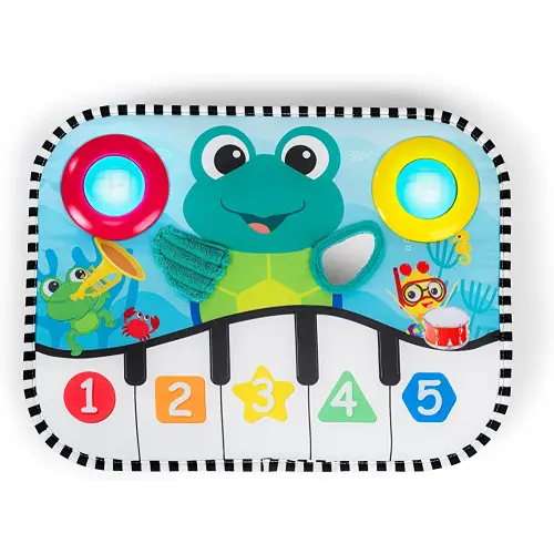 Baby Einstein Ocean Explorers Neptune's Kick & Explore Musical Kick Pad & Crib Toy, Tummy Time Mat, Learning Toy, for Ages 0 Months and up