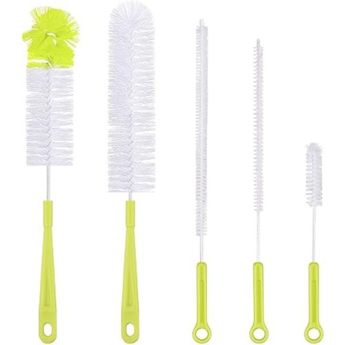 Bottle Cleaning Brush Set - Long Handle Bottle Cleaner for Washing Narrow Neck Beer Bottles, Sports Water Bottles with Straw Brush, Kettle Spout/Lid Cleaner Brushes