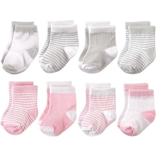 Hudson Baby Baby Girls' Cotton Rich Newborn and Terry Socks