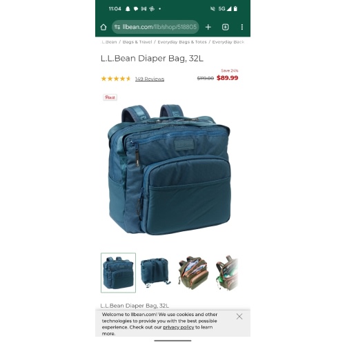 LL Bean diaper bag