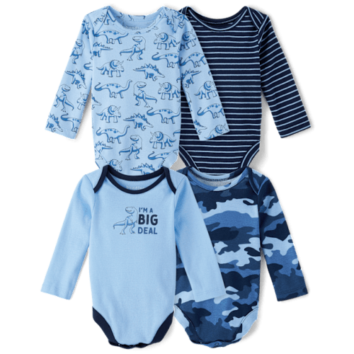 Baby Boys Dino Bodysuit 4-Pack - Multi